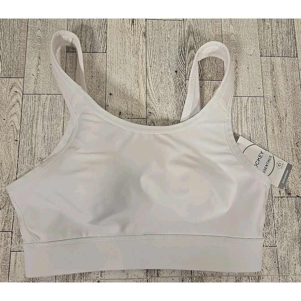 Jockey Bra SMALL Radiate Stretched Jersey Mesh White NEW